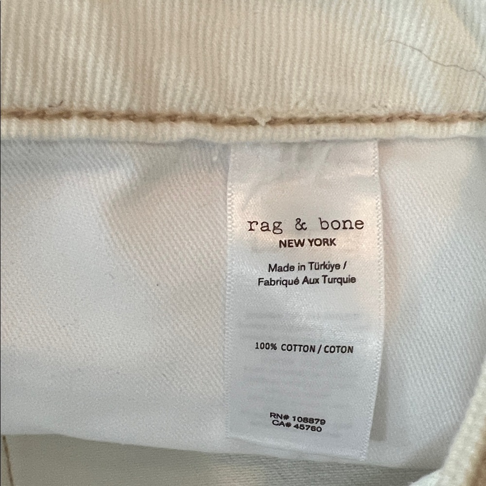 rag & bone The Charlie Women’s High-Rise Barrel Jeans, Off-White, 30 - Picture 11 of 15